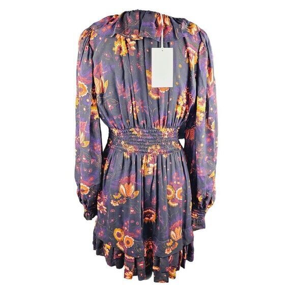 Ulla Johnson Adara Tiered-Ruffle Mini Silk Dress in Valerian NWT Size 4 - Picture 5 of 10